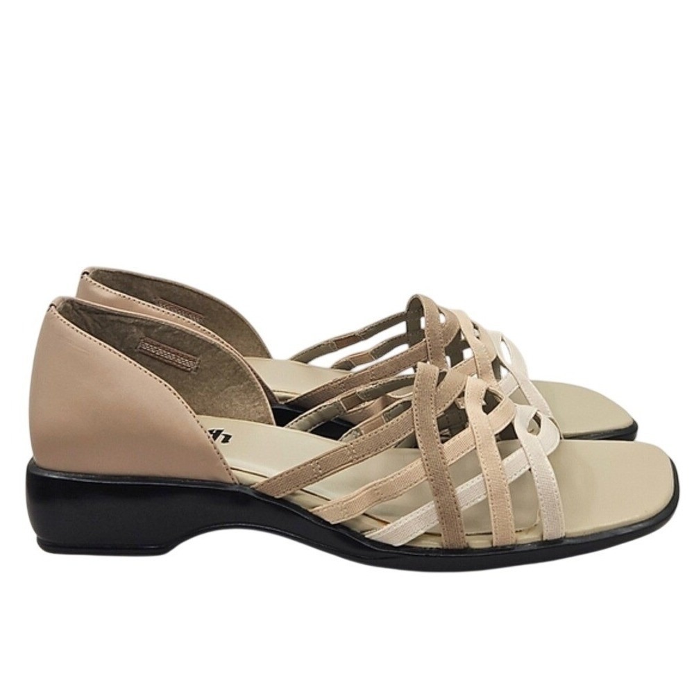 Judith Women's Tan‎ Beige Strappy Block Heel Sandals Size 8